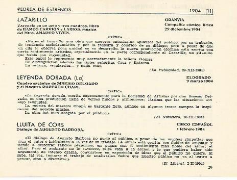LAMINA 2780: Pedrea de estrenos de 1904 (IX)