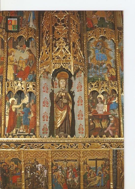 Postal 021884 : retaule i limatge de Sant Joan de Casselles del s. XVI