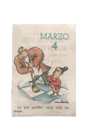 Cromo: album del buen humor de la firma Potax : 04 de marzo, dibujo de Muntañola