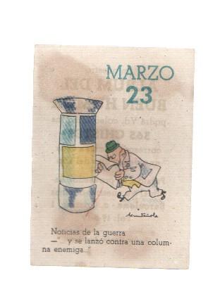 Cromo: album del buen humor de la firma Potax : 23 de marzo, dibujo de Muntañola