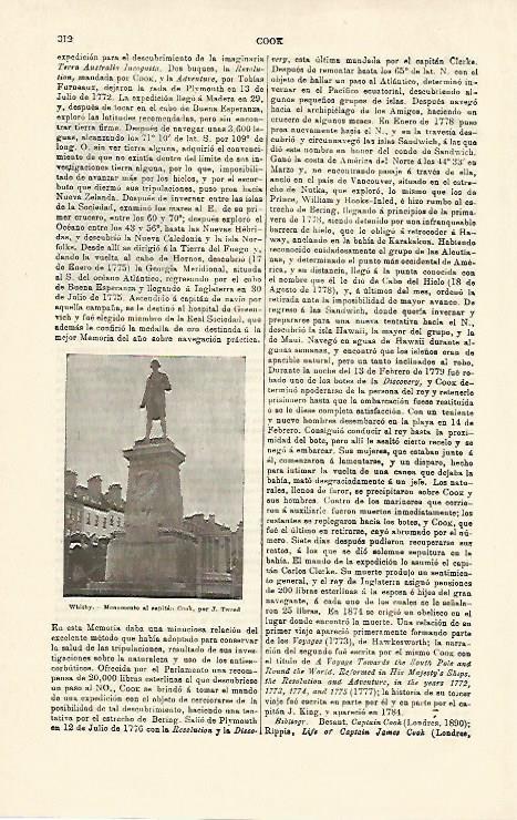 LAMINA ESPASA 14888: Monumento al Capitan Cook en Whitby