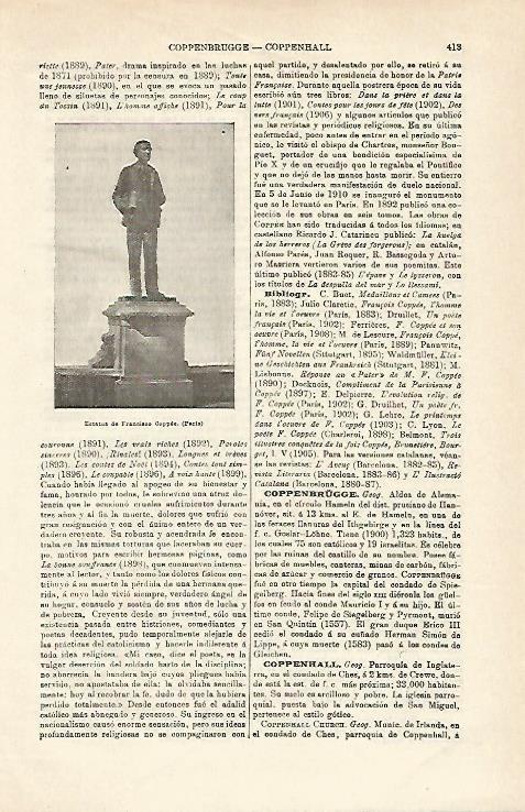 LAMINA ESPASA 14911: Estatua de Coppee en Paris