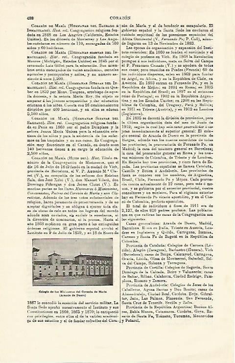 LAMINA ESPASA 14924: Colegio de los Misioneros del Corazon de Maria en Aranda del Duero