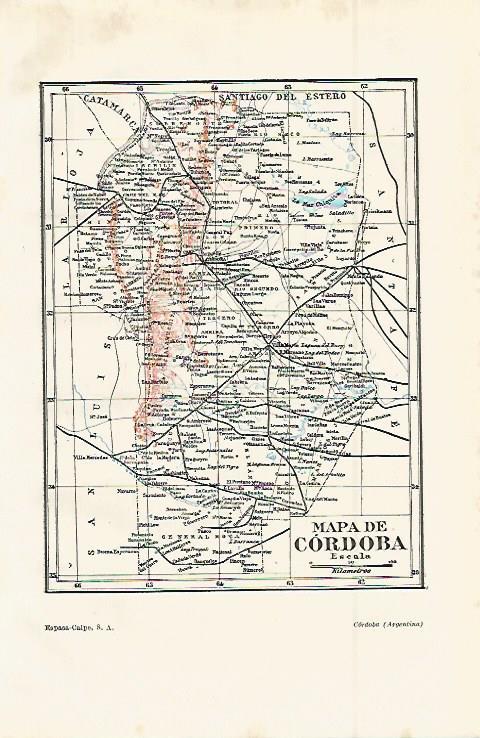 LAMINA ESPASA 14962: Mapa de Cordoba Argentina