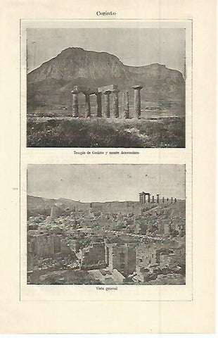 LAMINA ESPASA 14979: Vistas de Corinto Grecia