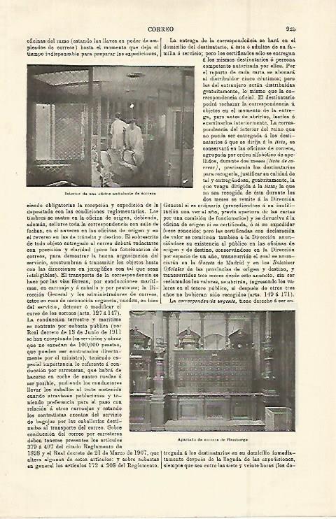 LAMINA ESPASA 15048: Interior de una oficina ambulante de correo