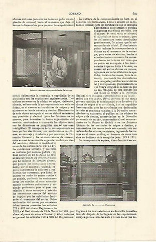 LAMINA ESPASA 15048: Interior de una oficina ambulante de correo