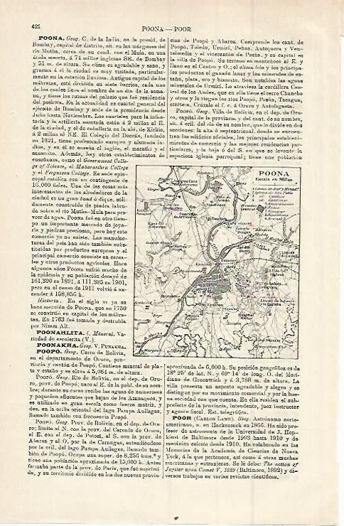 LAMINA ESPASA 15252: Mapa de Poona India