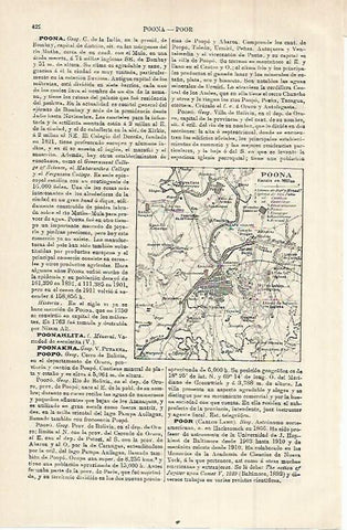 LAMINA ESPASA 15252: Mapa de Poona India