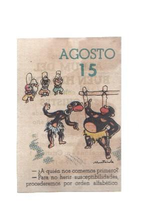 Cromo: album del buen humor de la firma Potax : 15 de agosto, dibujo de Muntañola