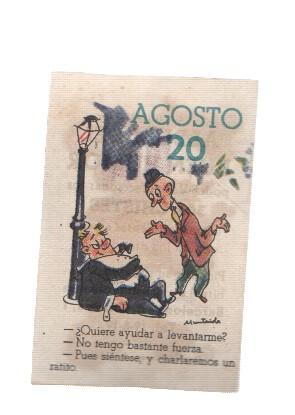 Cromo: album del buen humor de la firma Potax : 20 de agosto, dibujo de Muntañola