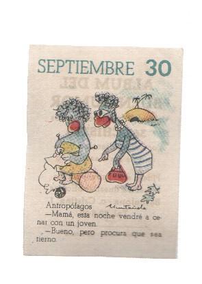 Cromo: album del buen humor de la firma Potax : 30 de septiembre, dibujo de Muntañola