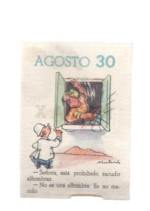 Cromo: album del buen humor de la firma Potax : 30 de agosto, dibujo de Muntañola