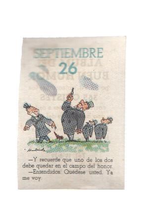 Cromo: album del buen humor de la firma Potax : 26 de septiembre, dibujo de Muntañola