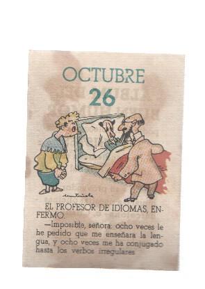 Cromo: album del buen humor de la firma Potax : 26 de octubre, dibujo de Muntañola
