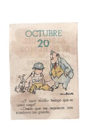 Cromo: album del buen humor de la firma Potax : 20 de octubre, dibujo de Muntañola
