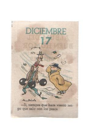 Cromo: album del buen humor de la firma Potax : 17 de diciembre, dibujo de Muntañola
