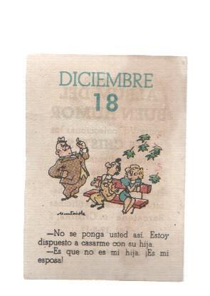 Cromo: album del buen humor de la firma Potax : 18 de diciembre, dibujo de Muntañola