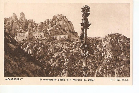 Postal 029070 : Montserrat. El Monasterio desde el V Misterio de Dolor