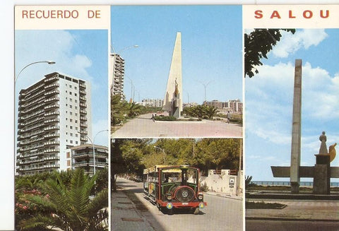 Postal 029512 : Recuerdo de Salou. Edificio Rodas y Monumento a Jaime I