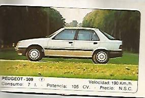 CROMO 328 ALBUM COCHES MOTOR 16: PEUGEOT 309