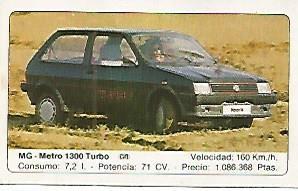 CROMO 368 ALBUM COCHES MOTOR 16: MG METRO 1300