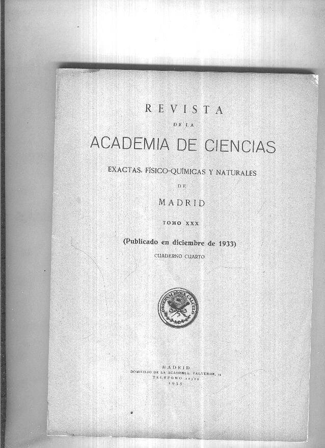 Revista de la academia de ciencias, tomo XXX, cuaderno cuarto