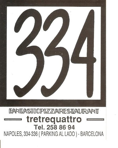 Postal 026649 : Publicidad: 334, pizza restaurant - Barcelona