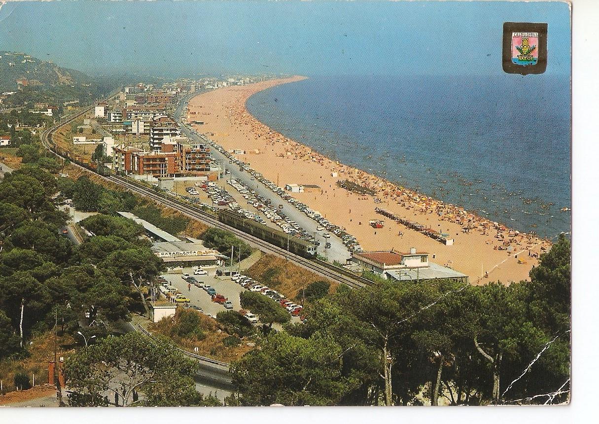 Postal 037758 : Castelldefels (Barcelona). Vista general de la playa
