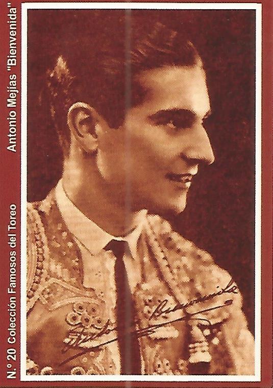 CALENDARIO PUBLICITARIO 20: Coleccion Famosos del Toreo: Antonio Mejias Bienvenida