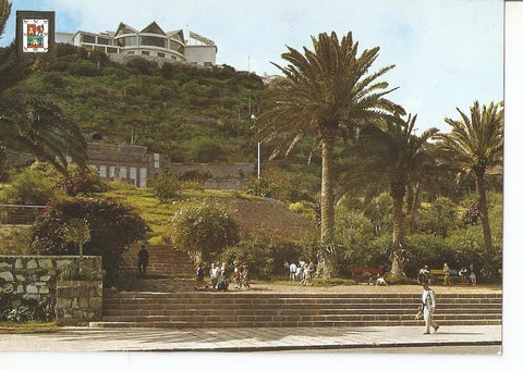 Postal 042418 : Las Palmas de Gran Canaria. Jardines Doramas y Estatua Leon y Castillo