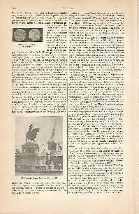 LAMINA ESPASA 7976: Monumento de San Esteban en Budapest