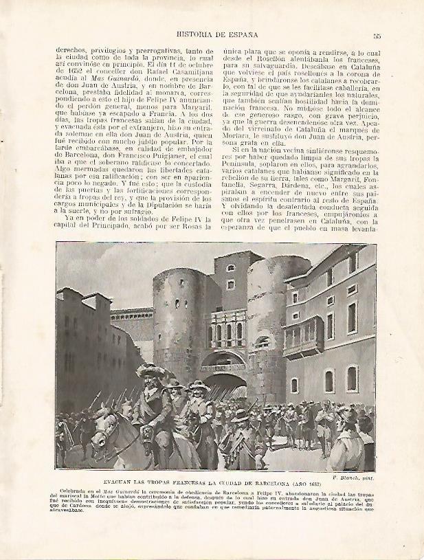 LAMINA 4305: Salida de las tropas francesas de Barcelona en 1652