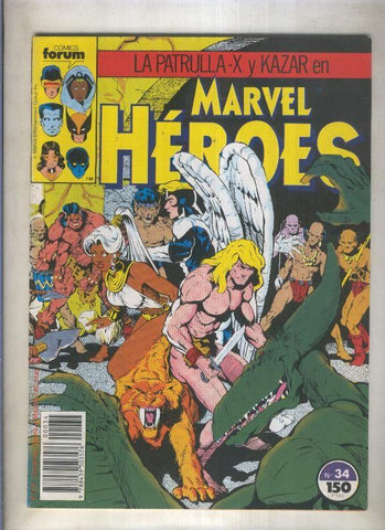 Marvel Heroes numero 34: La Patrulla X y Kazar (numerado 4 en trasera)