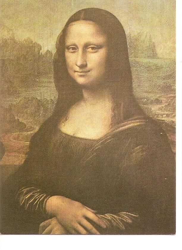 Postal 036034 : Mona Lisa (detail). Leonardo da Vinci. Louvre Paris