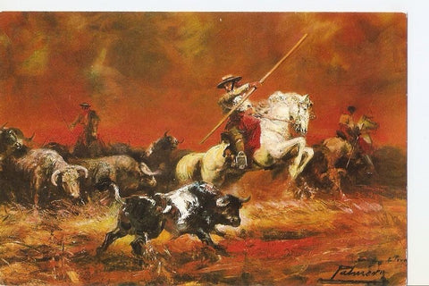 Postal 036402 : Oleo de A. Palmero. Toro Desmandado