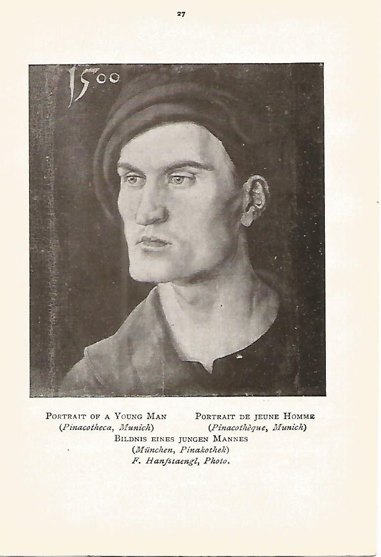 Lamina 325: DURER. Retrato de un joven hombre