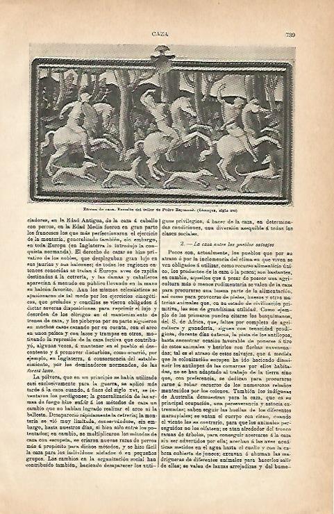 LAMINA ESPASA 2964: Escena de caza po Pedro Reymond
