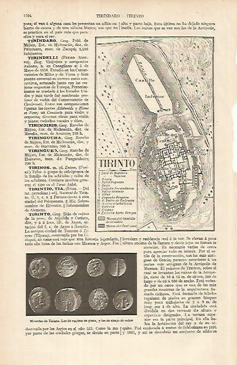 LAMINA ESPASA 8513: Plano de Tirinto Grecia