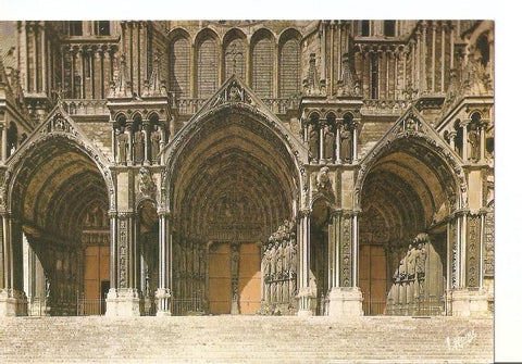 Postal 030923 : Les Mervailles de Chartres (Eure et Loir). La cathedrale (XIIe siecle): le portail lateral droit