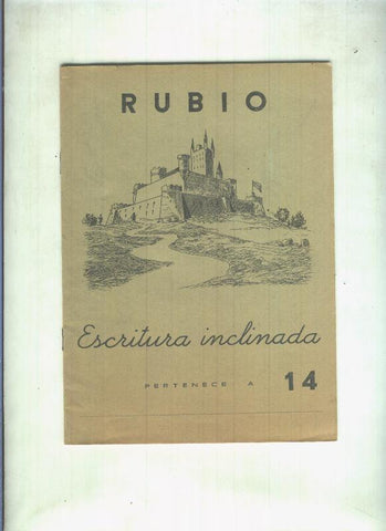Cuaderno de escritura numero 14: Escritura inclinada