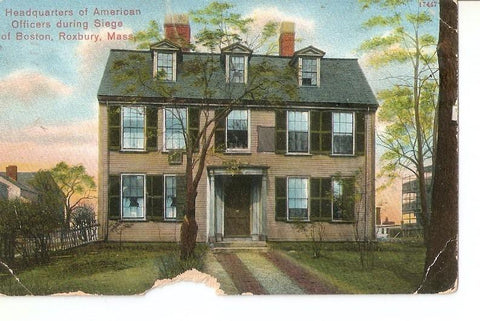 Postal 033505 : Headquarters of American Officers during Siege of Boston Roxbury Mass
