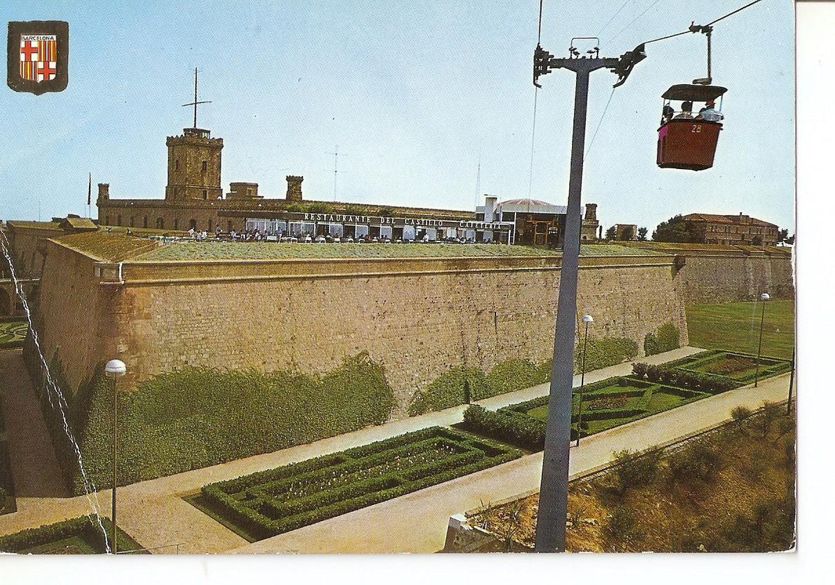 Postal 037820 : Barcelona. Castillo de Montjuich. Estacion del teleferico