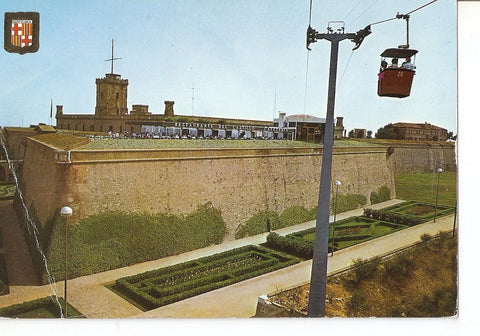Postal 037820 : Barcelona. Castillo de Montjuich. Estacion del teleferico