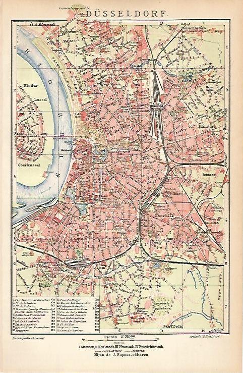 LAMINA ESPASA Alemania 3198: Plano de Dusseldorf Alemania