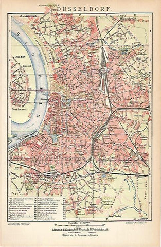 LAMINA ESPASA Alemania 3198: Plano de Dusseldorf Alemania