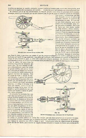 LAMINA ESPASA 8580: Montaje para cañon Krupp modelo 1868
