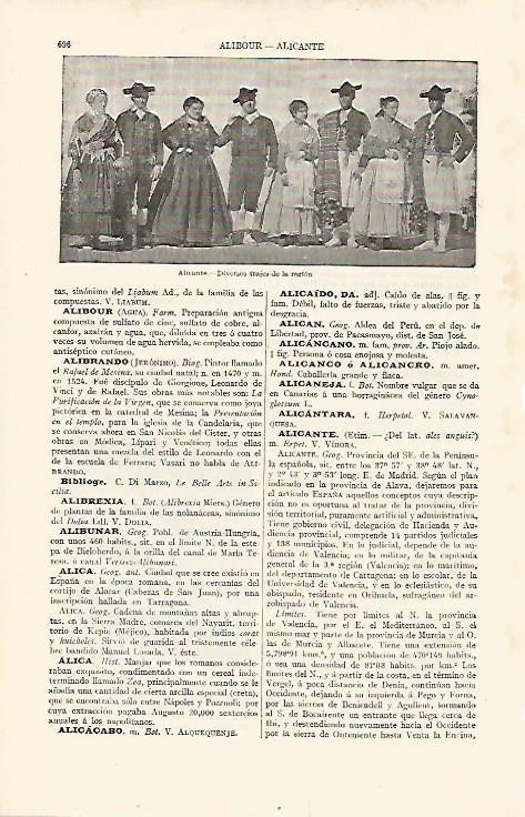 LAMINA ESPASA 11222: Trajes regionales de Alicante