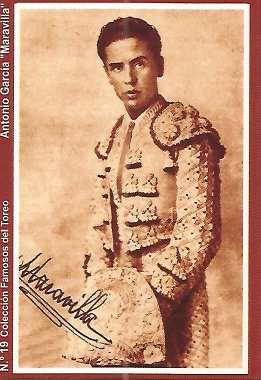 CALENDARIO PUBLICITARIO 19: Coleccion Famosos del Toreo: ntonio Garcia Maravilla