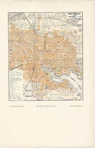 LAMINA ESPASA 9710: Plano de Baltimore Estados Unidos